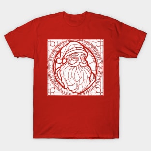 Santa Claus Stained Glass (White) T-Shirt